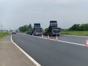 一般国道238号　湧別町　川西舗装補修工事　施工中2